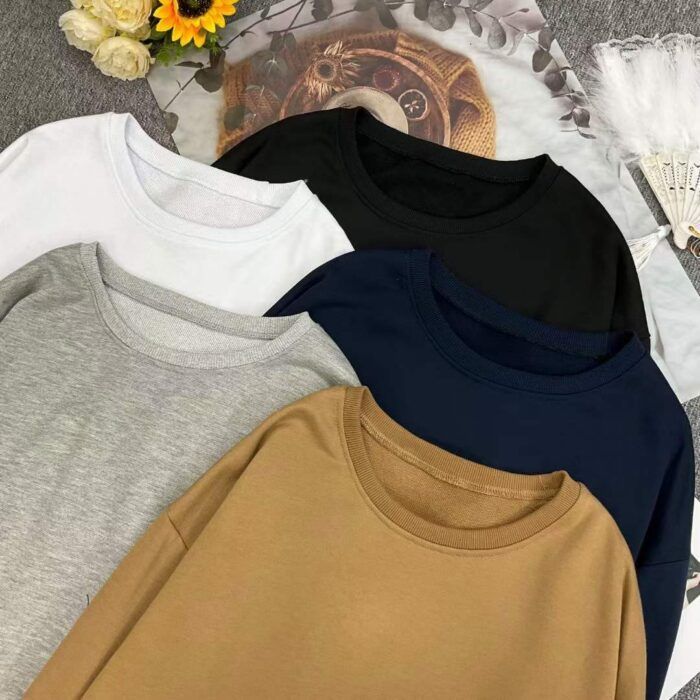 The same style pure cotton terry drop shoulder loose pullover sweatshirt for men and women1 - Tradedubai.ae Wholesale B2B Market