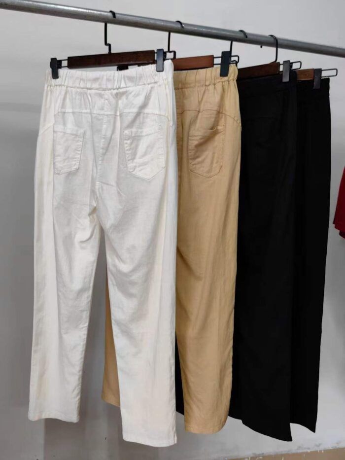 Thin linen and cotton womens trousers mainly black and white - Tradedubai.ae Wholesale B2B Market