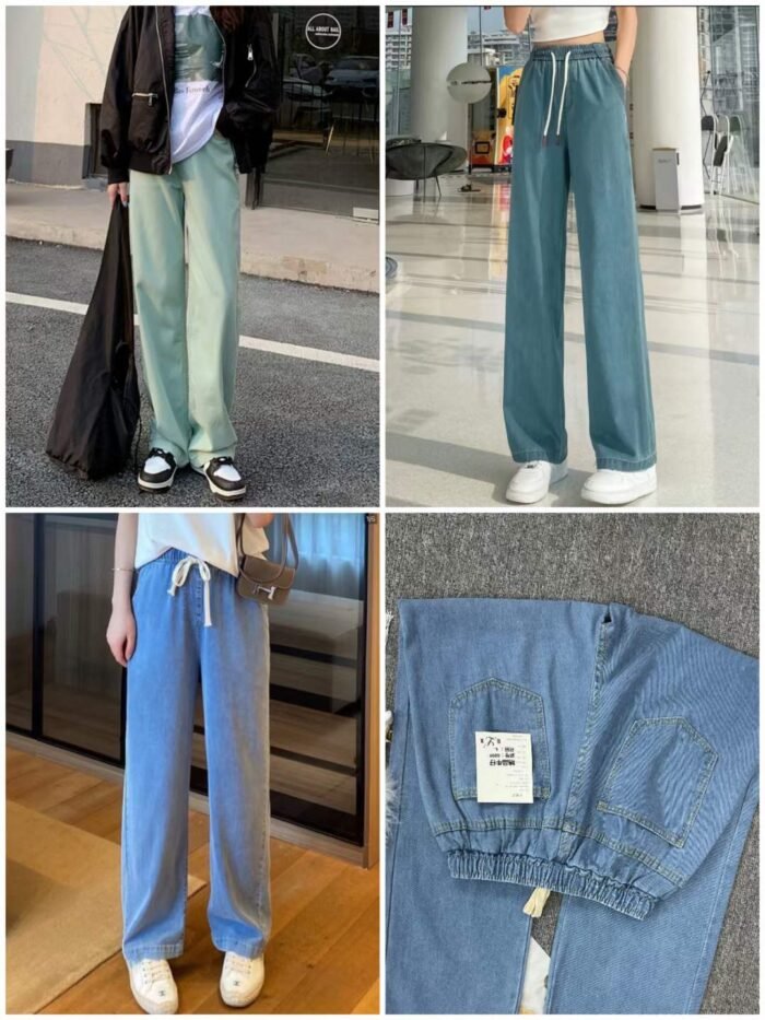 Trendy brand for men and women American high-street washed cotton elastic waist loose straight wide-leg trousers - Tradedubai.ae Wholesale B2B Market