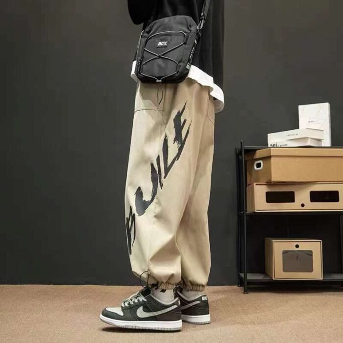 Trendy brand overalls for men Japanese style casual pants with letter print - Tradedubai.ae Wholesale B2B Market