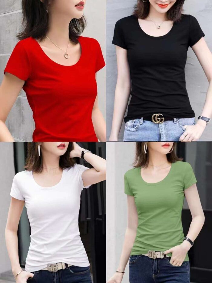 Unified brand womens fitted round neck short-sleeved T-shirt - Tradedubai.ae Wholesale B2B Market