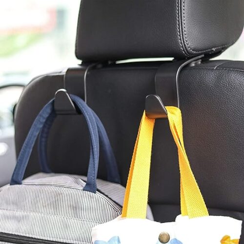 Universal Vehicle Car Backseat Headrest Hanger Storage Organizer Black Car Back Seat Headrest Hooks Car Seat Accessory For Handbags Purses Coats And Grocery Bags Bottle Holder 4-Pack4 - Tradedubai.ae Wholesale B2B Market