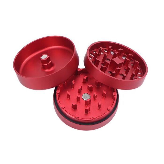 Wholesale Aluminum Frosted Surface Herb Weed Hemp Grinder 63 mm - 3 parts Tobacco Grinder Machine with Double Magnet - Tradedubai.ae Wholesale B2B Market