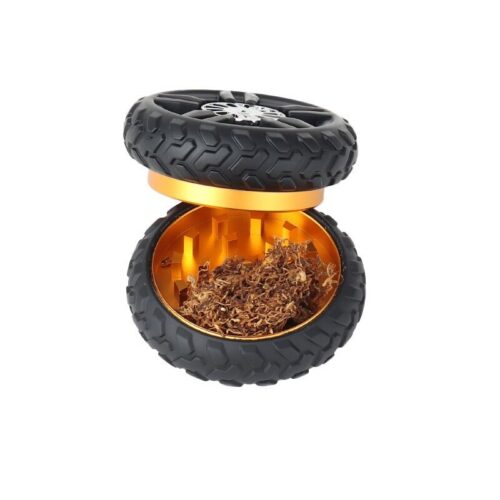 Wholesale Custom Logo 63 mm - 2 parts Aluminum Vehicle Wheel Herb Grinder Tyre Spice Tobacco Weed Hemp Grinder Machine3 - Tradedubai.ae Wholesale B2B Market