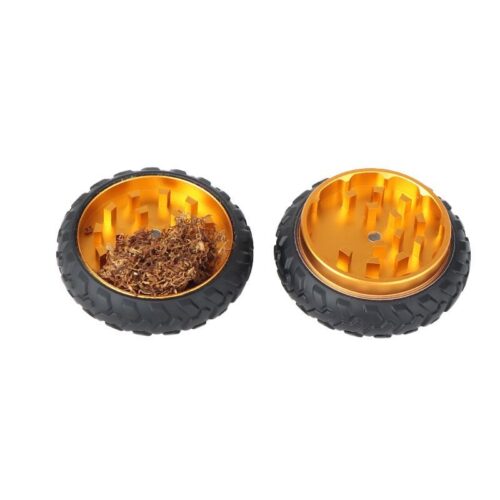 Wholesale Custom Logo 63 mm - 2 parts Aluminum Vehicle Wheel Herb Grinder Tyre Spice Tobacco Weed Hemp Grinder Machine3 - Tradedubai.ae Wholesale B2B Market