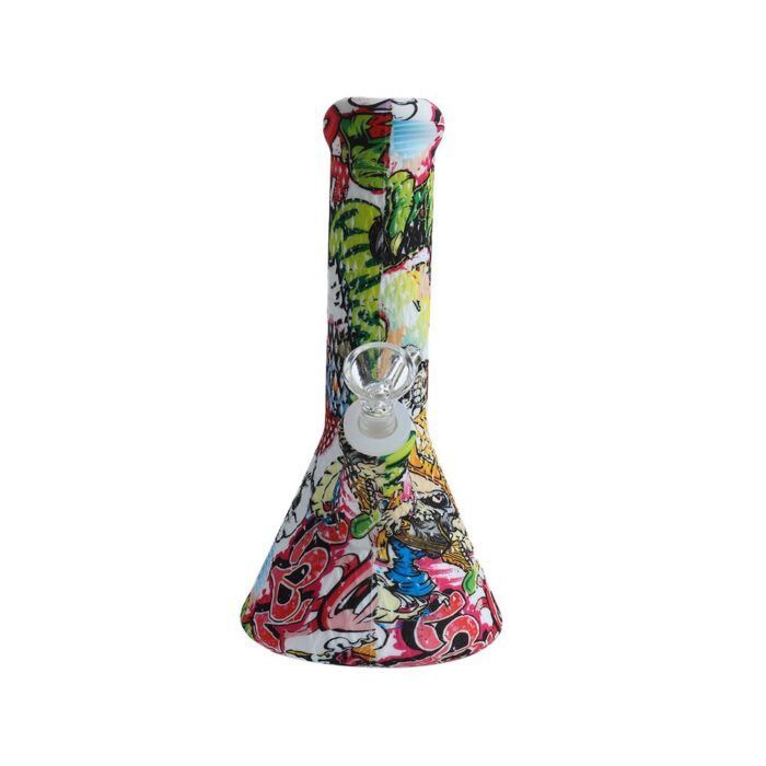 Wholesale Custom Logo Hydrographics Transfer Printing High Borosilicate Glass Weed Bong Water Bong Waterpipe Beaker - Hookah Shisha