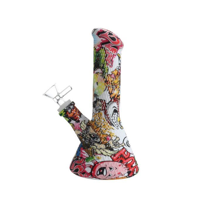 Wholesale Custom Logo Hydrographics Transfer Printing High Borosilicate Glass Weed Bong Water Bong Waterpipe Beaker - Hookah Shisha