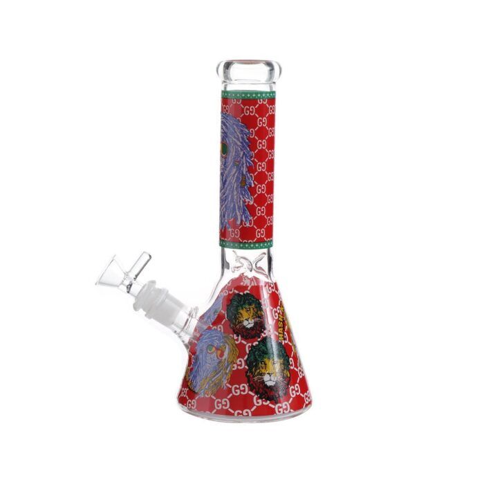 Wholesale Custom Logo Hydrographics Transfer Printing High Borosilicate Glass Weed Bong Water Bong Waterpipe Beaker - Hookah Shisha