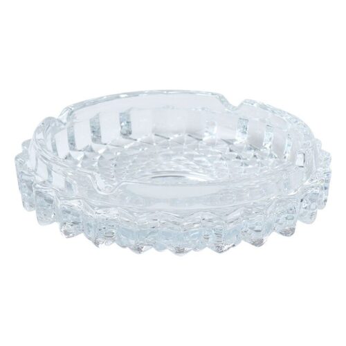 Wholesale Custom Logo Smoking Accessories 140-65 mm Crystal Glass Ashtray for Cigarette Smoking Hotel Office