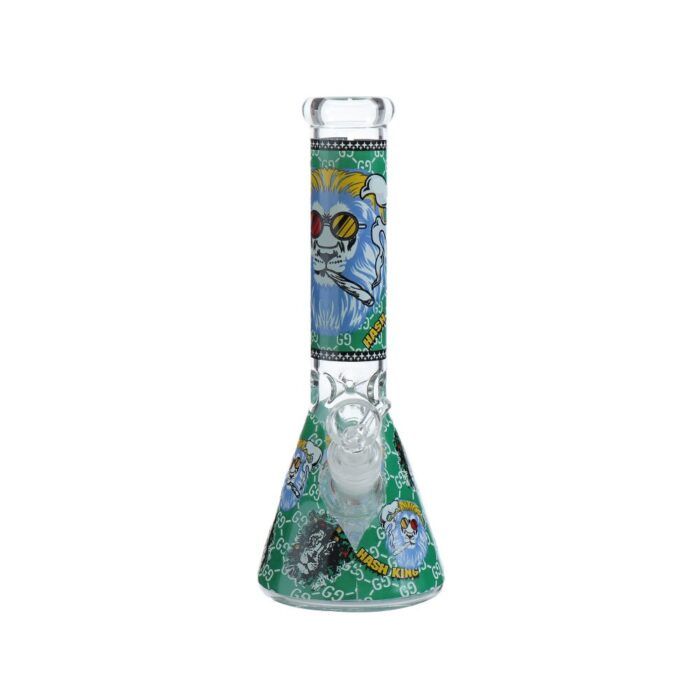 Wholesale Custom Logo Sticker High Borosilicate Glass Weed Bong Water Bong Waterpipe Beaker Glass Bong with Glass pot - Hookah Shisha