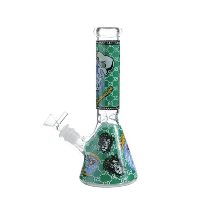 Wholesale Custom Logo Sticker High Borosilicate Glass Weed Bong Water Bong Waterpipe Beaker Glass Bong with Glass pot - Hookah Shisha