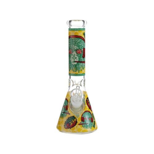 Wholesale Custom Logo Sticker High Borosilicate Glass Weed Bong Water Bong Waterpipe Beaker Glass Bong with Glass pot - Hookah Shisha