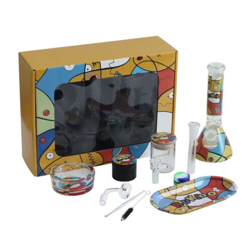 Wholesale Portable Smoking Accessories Set Kit Rolling Tray Glass Ashtray Herb Grinder Waterpipe Glass Beaker Bong Set for Outside - Tradedubai.ae Wholesale B2B Market