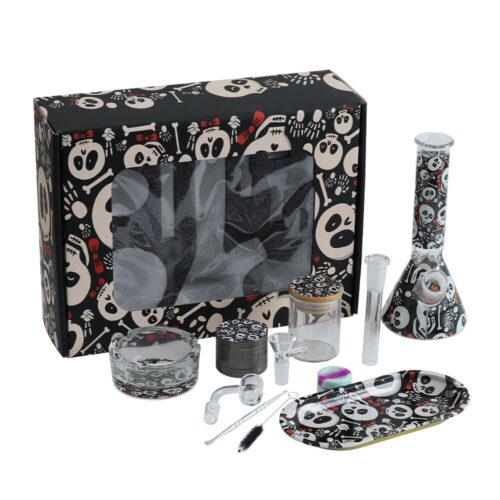Wholesale Portable Smoking Accessories Set Kit Rolling Tray Glass Ashtray Herb Grinder Waterpipe Glass Beaker Bong Set for Outside - Tradedubai.ae Wholesale B2B Market