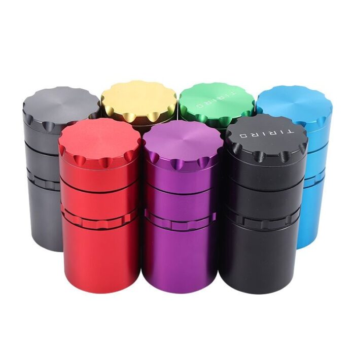 Wholesale Price Custom Logo 50-90mm Aluminum Weed Herb Grinder with Storage Hemp Grinder