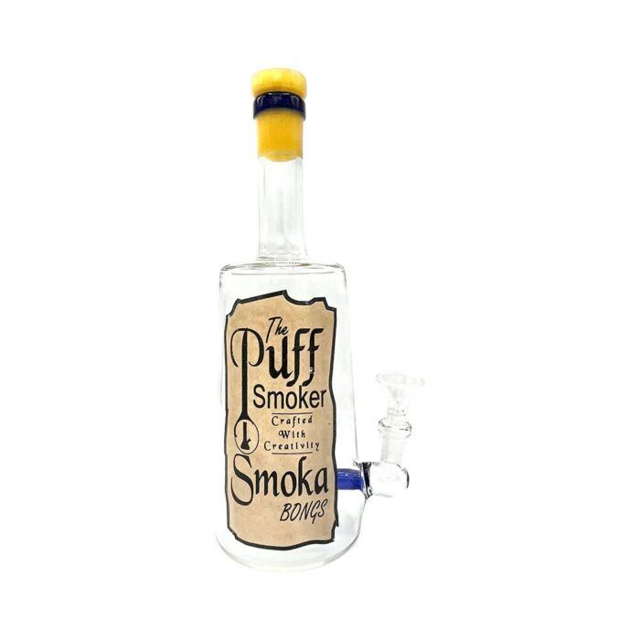 Wholesale Weed Water Pipe Glass Bong Smoking Hookah Custom Design Logo Liquor Wine Whisky Bottle Bong with Glass bowl pot - Hookah Shisha