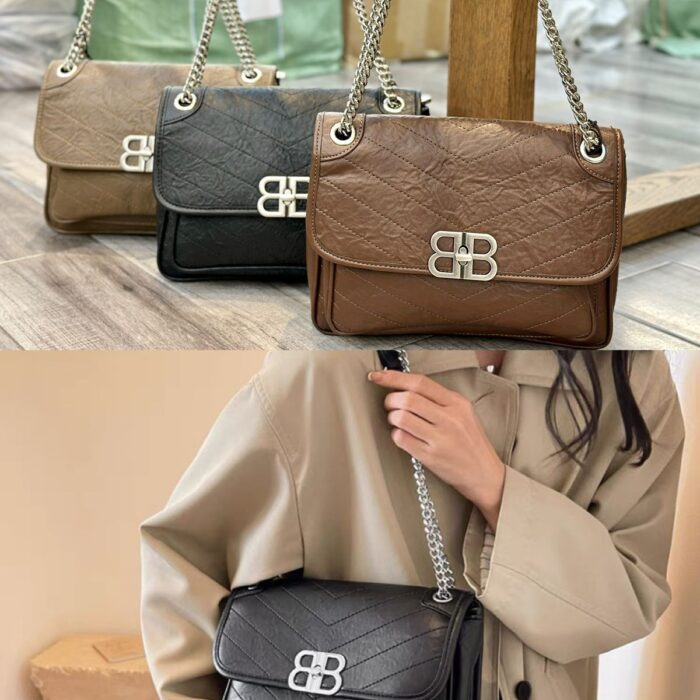 Womens Black Fabric BB Chain Round Shoulder Bag M20115 - Tradedubai.ae Wholesale B2B Market