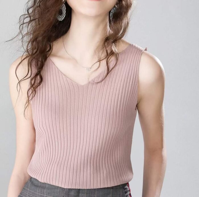 Womens V-neck sleeveless inner knitted camisole1 - Tradedubai.ae Wholesale B2B Market