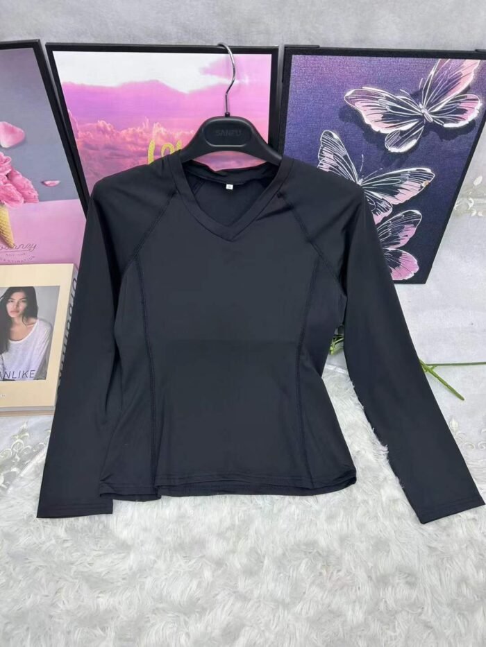 Yoga clothing top for women in spring and summer professional gym outdoor sports long-sleeved loose slimming running quick-drying T-shirt - Tradedubai.ae Wholesale B2B Market