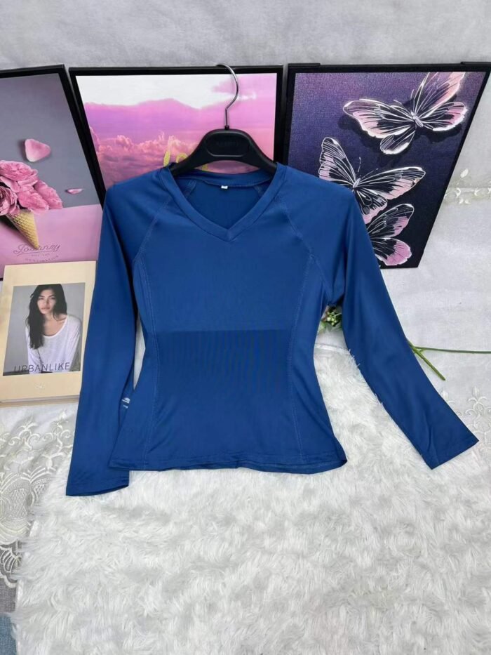 Yoga clothing top for women in spring and summer professional gym outdoor sports long-sleeved loose slimming running quick-drying T-shirt - Tradedubai.ae Wholesale B2B Market