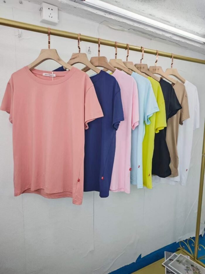 branded womens 95 cotton plus spandex short-sleeved T-shirts - Tradedubai.ae Wholesale B2B Market
