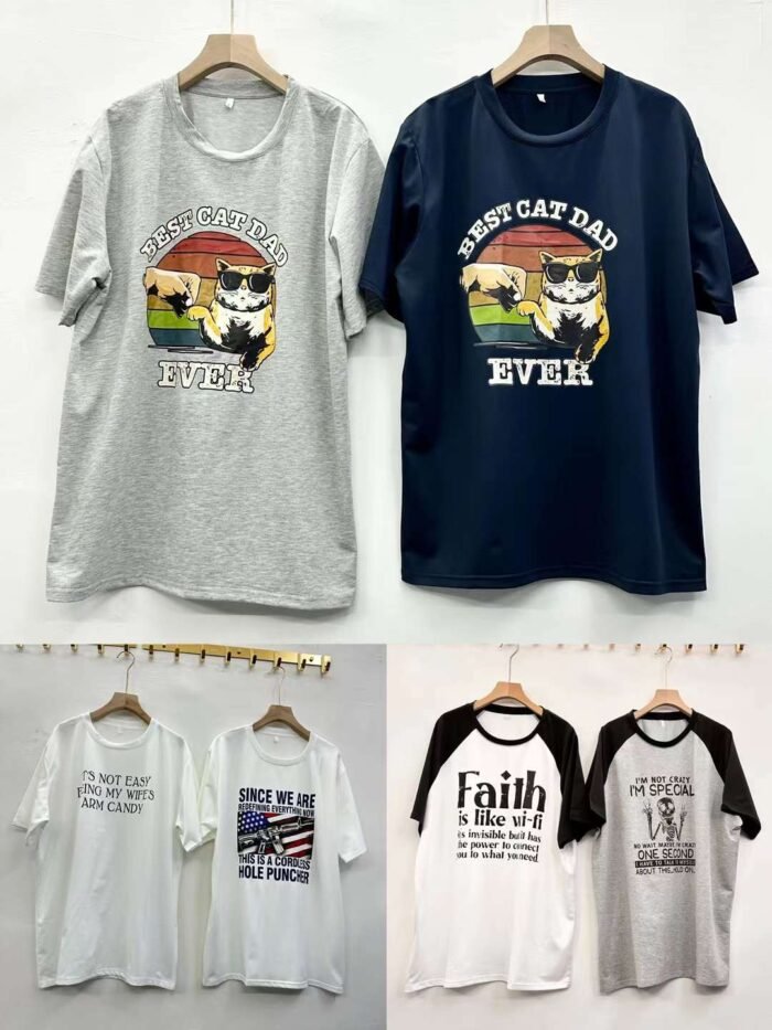 fashionable printed round neck large T-shirts - Tradedubai.ae Wholesale B2B Market