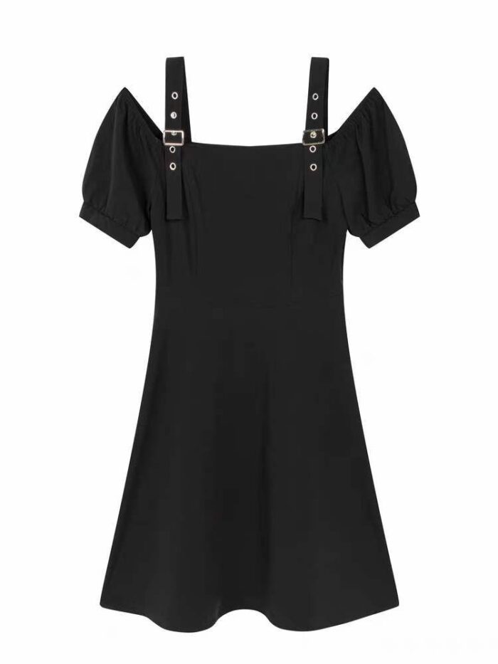 leaky shoulder stitched stretch Hepburn style dress 6 - Tradedubai.ae Wholesale B2B Market