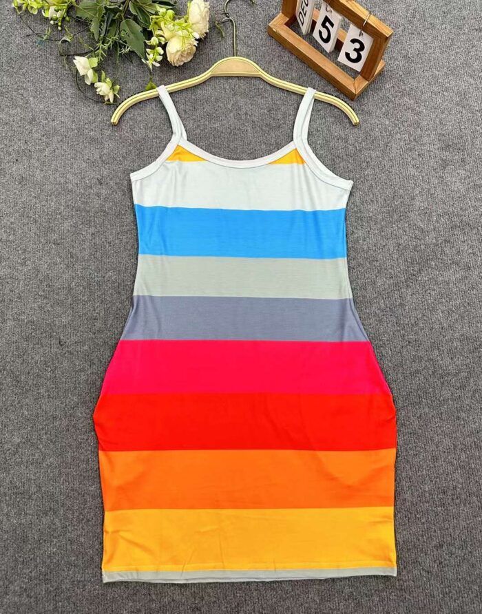 striped and color-blocked hip-covering sexy hottie suspender skirts - Tradedubai.ae Wholesale B2B Market