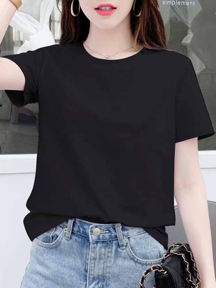 womens short-sleeved round neck bare board T-shirt - Tradedubai.ae Wholesale B2B Market