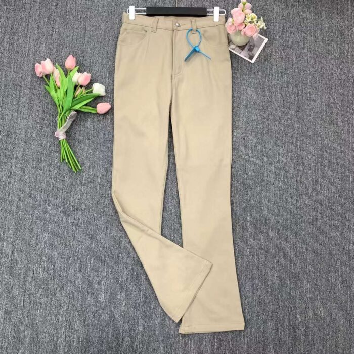 womens trousers washed cotton high-waisted trousers slim fit trousers - Tradedubai.ae Wholesale B2B Market