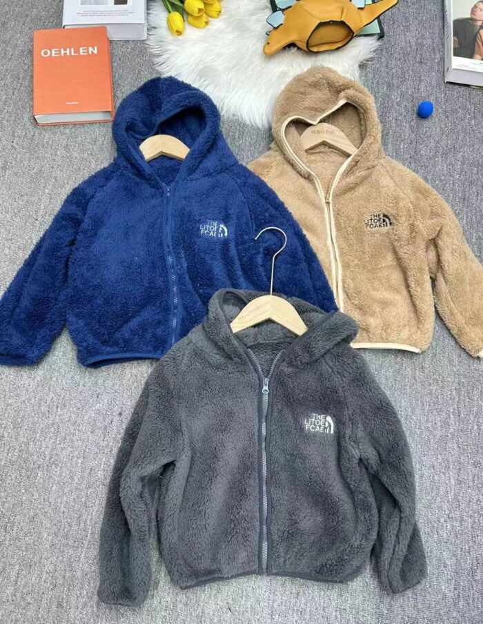 Boys plush hooded jacket for autumn and winter coral velvet plus velvet trendy and handsome childrens hooded jacket - Tradedubai.ae Wholesale B2B Market