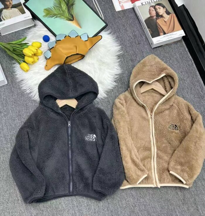 Boys plush hooded jacket for autumn and winter coral velvet plus velvet trendy and handsome childrens hooded jacket - Tradedubai.ae Wholesale B2B Market