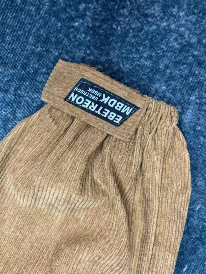Brown corduroy pants high street ins trendy autumn and winter thickened chenille wide-leg pants for men with Velcro leggings - Tradedubai.ae Wholesale B2B Market