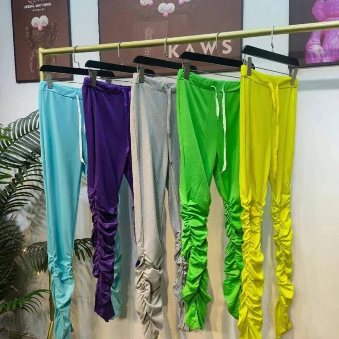Casual elastic high-waist gathered drawstring trousers - Tradedubai.ae Wholesale B2B Market