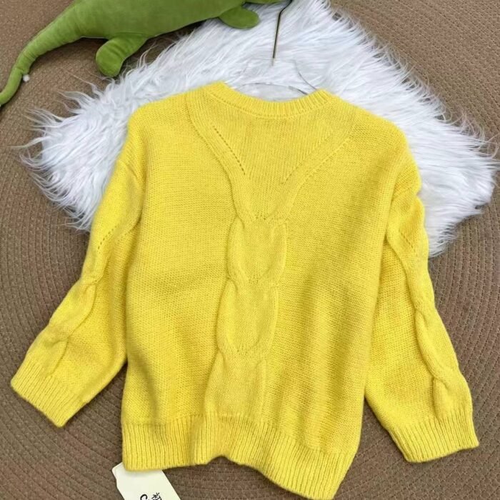 Childrens retro twist pattern round neck solid color knitted sweaters - Tradedubai.ae Wholesale B2B Market