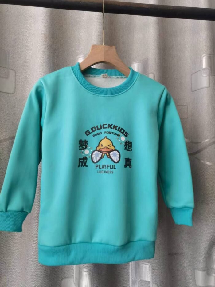 Childrens style sweatshirt spring and autumn new long-sleeved round-neck pullover plus velvet sweatshirt for boys and girls - Tradedubai.ae Wholesale B2B Market
