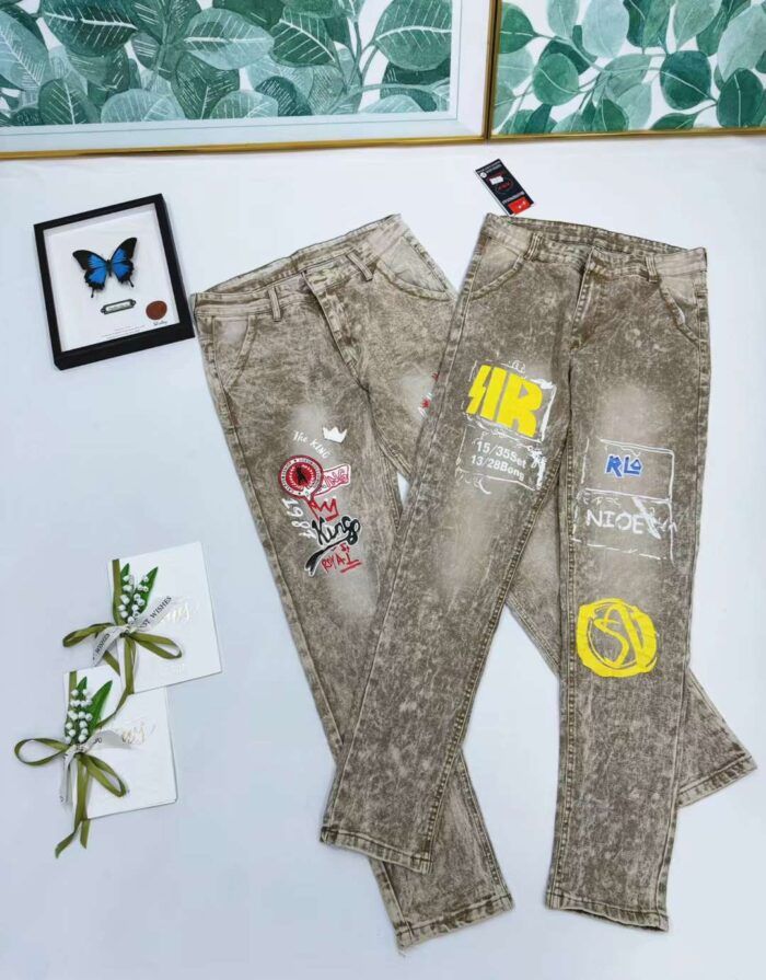 Couple Style Graffiti Micro-Stretch Jeans - Tradedubai.ae Wholesale B2B Market