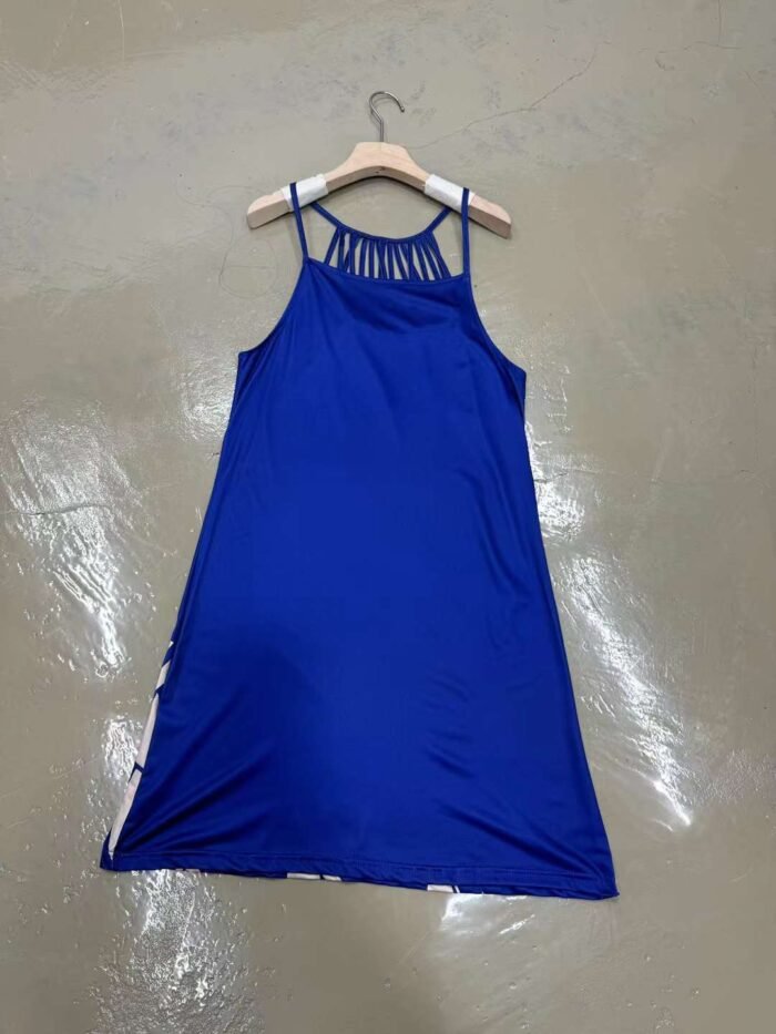 European and American mesh-printed halterneck irregular dresses - Tradedubai.ae Wholesale B2B Market