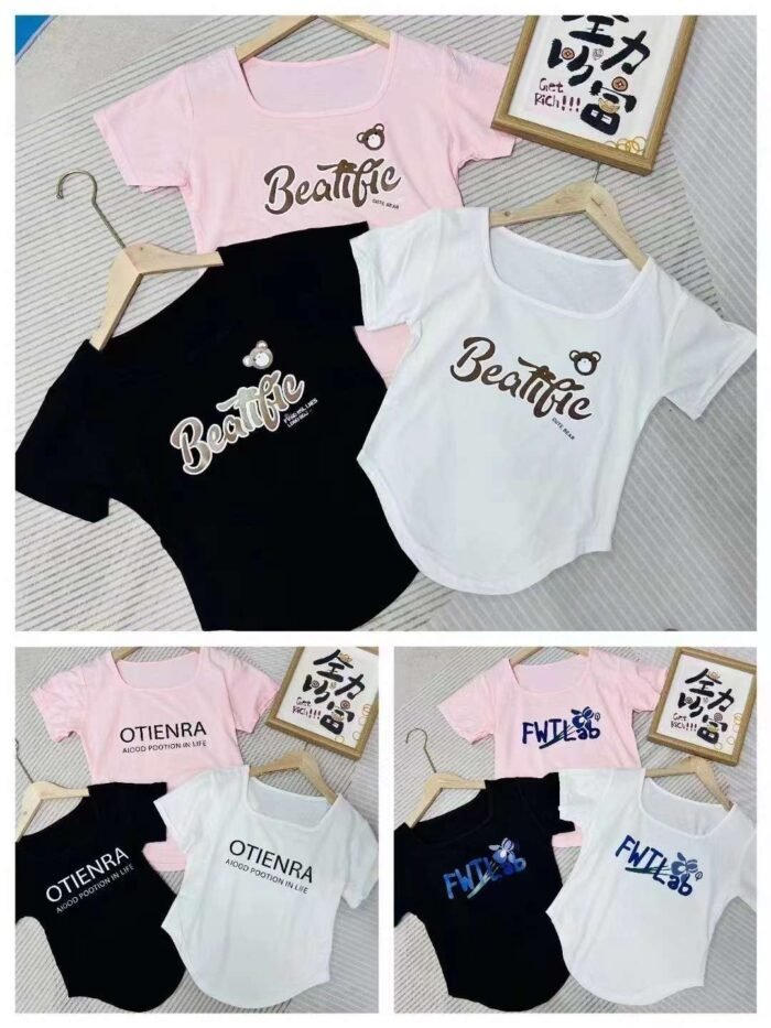 Factory new goods 2024 new hot girl cotton T-shirts in three colors and multiple patterns - Tradedubai.ae Wholesale B2B Market