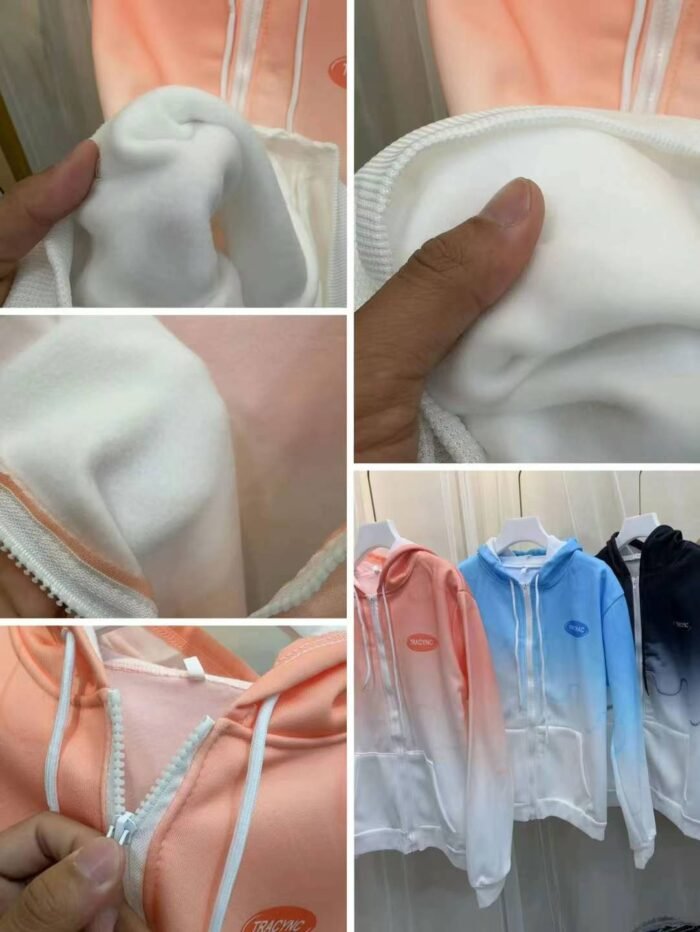 Fleece hooded gradient jacket is casual loose and versatile - Tradedubai.ae Wholesale B2B Market