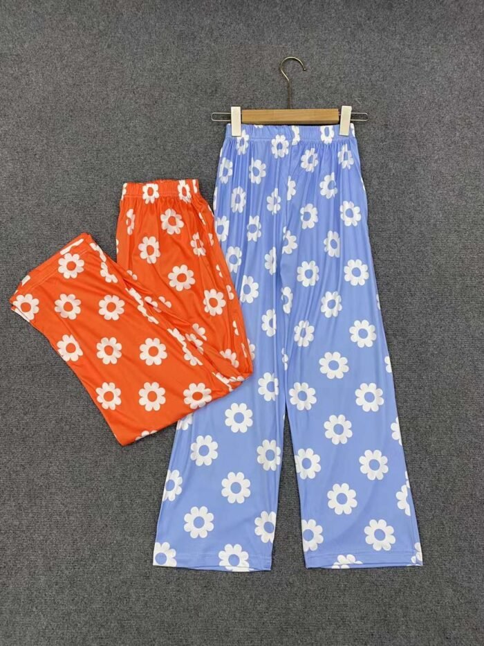 Fully printed floral plaid casual and versatile trousers - Tradedubai.ae Wholesale B2B Market