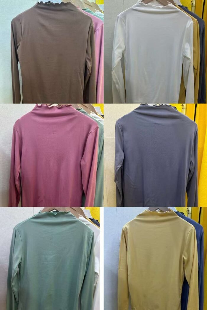 Fungus-hemmed half-turtleneck bottoming shirts with high elasticity - Tradedubai.ae Wholesale B2B Market