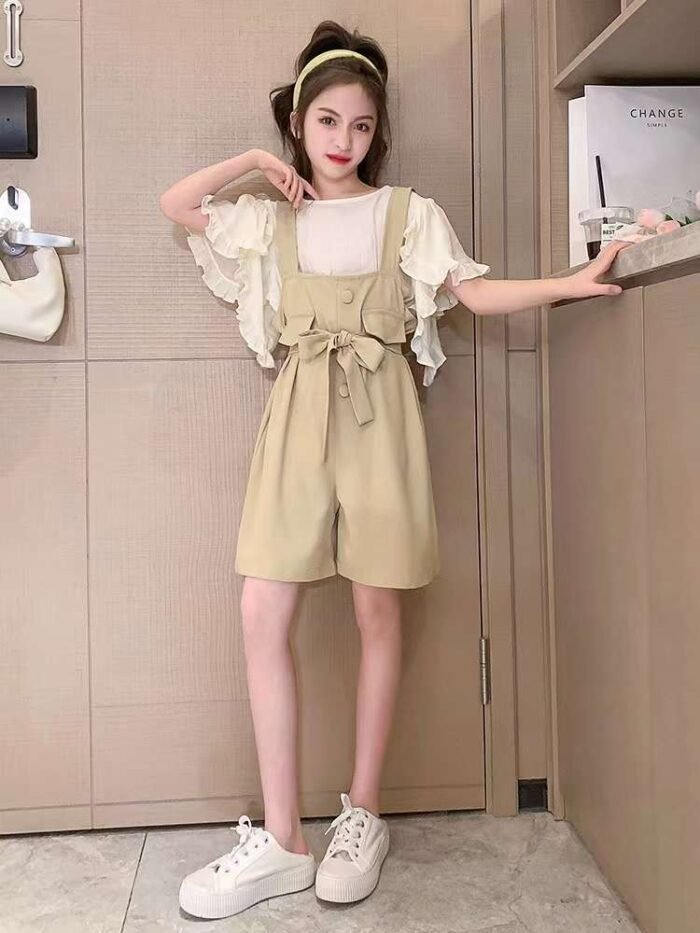 High-quality Korean style sweet and trendy two-piece overalls suit for girls - Tradedubai.ae Wholesale B2B Market