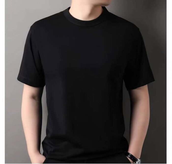 High-quality brand Pierre Cardin mens summer American ice silk knitted short-sleeved round neck double contrasting T-shirt - Tradedubai.ae Wholesale B2B Market