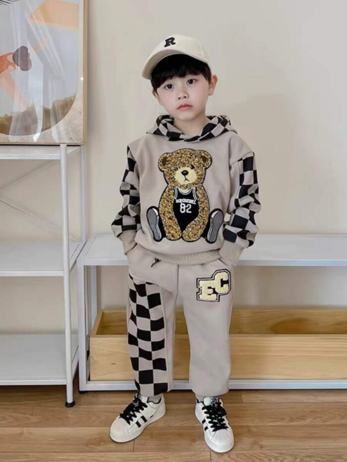 High-quality cotton heavy-duty towel embroidered sweatshirt suits for middle and large children - Tradedubai.ae Wholesale B2B Market