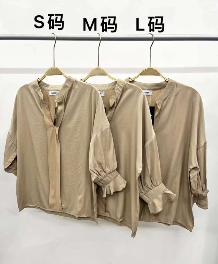 High-quality design ruffle sleeve collarless mid-sleeve shirts - Tradedubai.ae Wholesale B2B Market