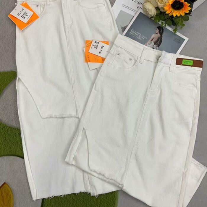 Highly elastic hottie washed cotton denim long skirt - Tradedubai.ae Wholesale B2B Market