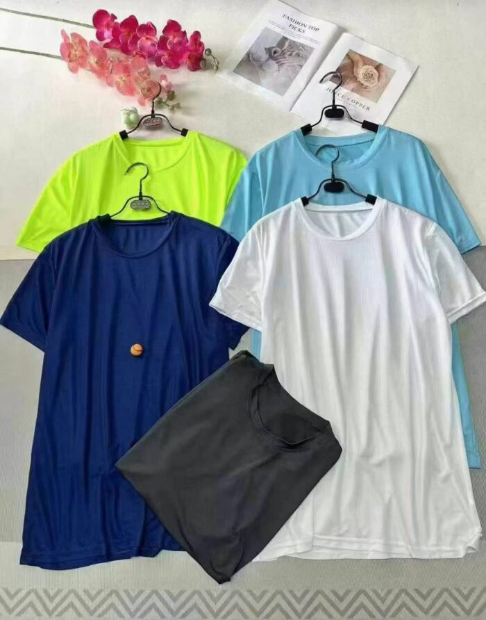 Ice silk sports t-shirts for men and women quick-drying summer thin short-sleeved fitness clothes loose basketball training half-sleeved tops - Tradedubai.ae Wholesale B2B Market