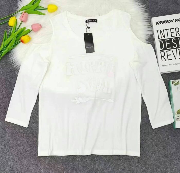 Korean design cotton loose bare shoulders sexy age-reducing western style thin long-sleeved T-shirt - Tradedubai.ae Wholesale B2B Market