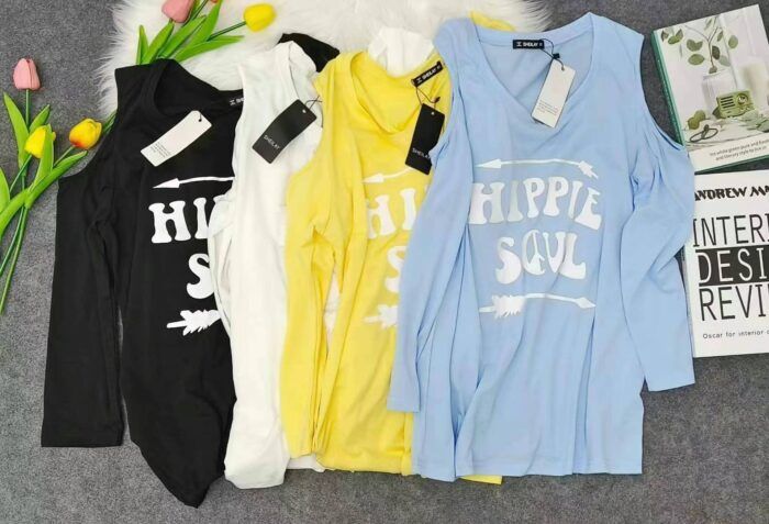 Korean design cotton loose bare shoulders sexy age-reducing western style thin long-sleeved T-shirt - Tradedubai.ae Wholesale B2B Market